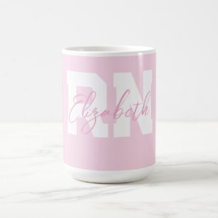 Pink Personalised RN  Coffee Mug