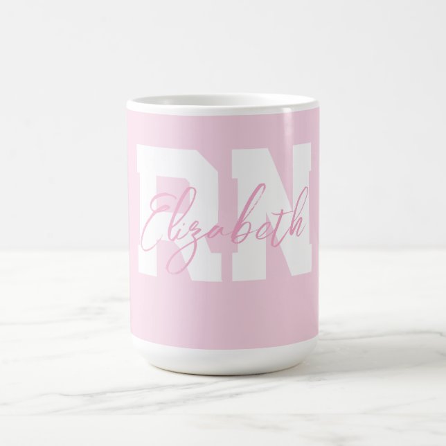Pink Personalised RN  Coffee Mug (Center)