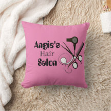Pink Personalised Salonist Throw Pillow