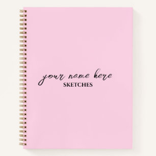 Pink Personalised Sketchbook Journal