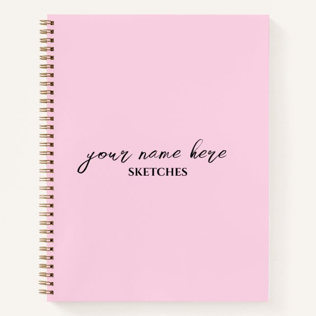 Pink Personalised Sketchbook Journal (Front)