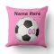 Pink Personalised Soccer Pillows NAME, NUMBER