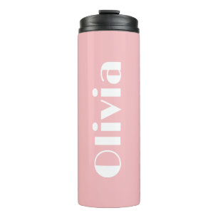 Pink Personalised Thermal Tumbler With Lid