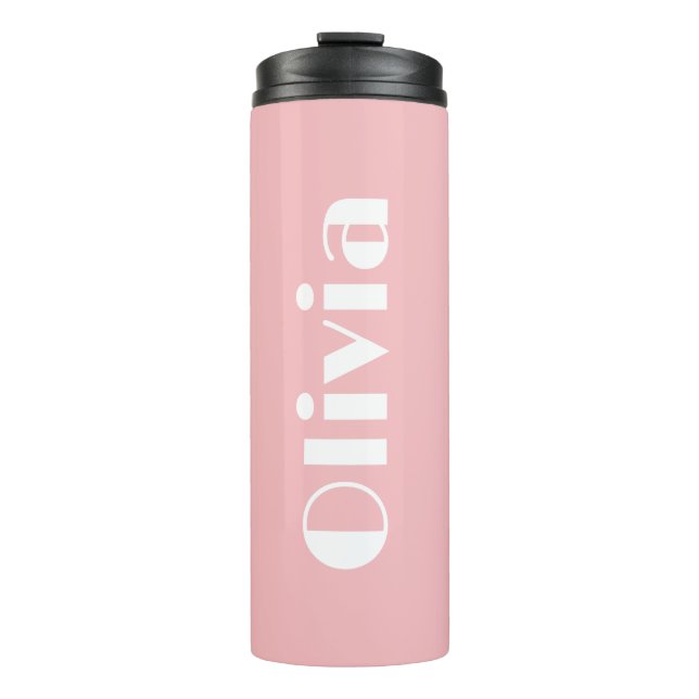 Pink Personalised Thermal Tumbler With Lid (Front)