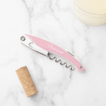 Pink Personalised Wedding Bridesmaid Corkscrew<br><div class="desc">Trendy,  light pink colour wine corkscrew opener for your wedding bridesmaid along with her name on back and printed in white,  stylised script. Personalise corkscrew by editing and replacing name with your bridesmaid's name. Available in many,  popular bridesmaid wedding colour schemes.</div>