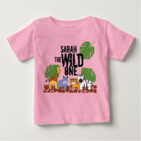 PINK Personalised WILD ONE Safari First Birthday