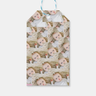 Pink Personalized Birthday photo Gift Tags