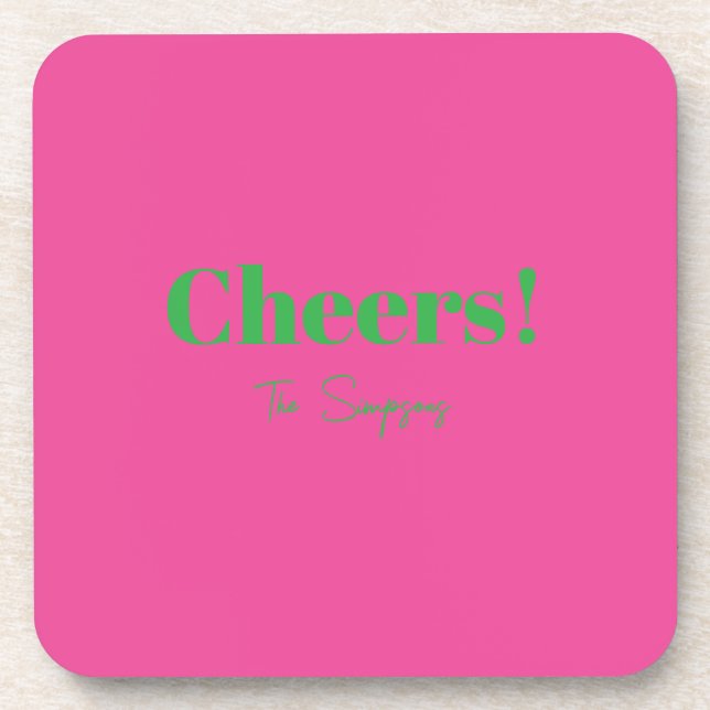 Pink Personalized Drink Coasters with your name (Front)