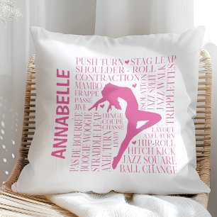 Pink Personalized Jazz Dance Typography Cushion
