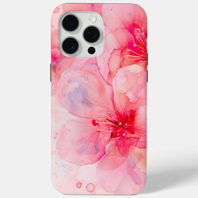 Pink Petal Elegance Watercolor Case-Mate iPhone Case (Back)