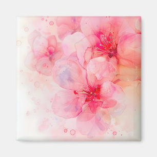 Pink Petal Elegance Watercolor Magnet