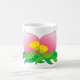 Pink Petal Flower with Yellow Blossoms Coffee Mug