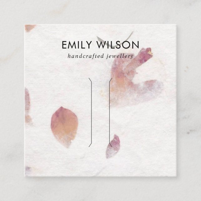 PINK PETAL HANDMADE PAPER HAIR CLIP DISPLAY CARD (Front)