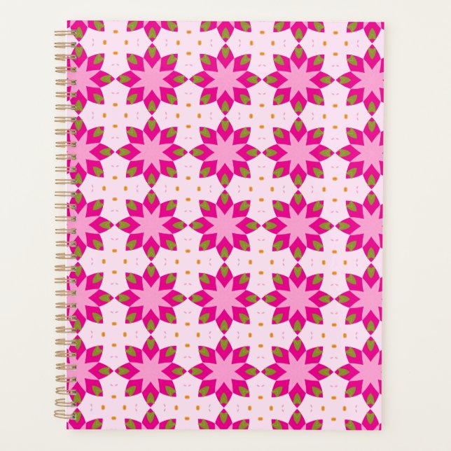 Pink Petal Mosaic pattern Planner (Front)