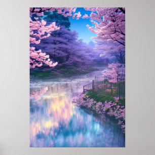 Pink Petal Paradise, Cherry Blossom Wonderland Poster