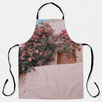 Pink petaled flower apron