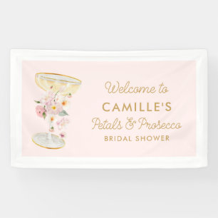 Pink Petals and Prosecco Bridal Shower Welcome Banner