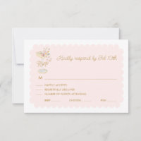 Pink Petals and Prosecco RSVP Card