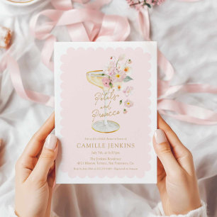 Pink Petals and Prosecco Summer Invitation
