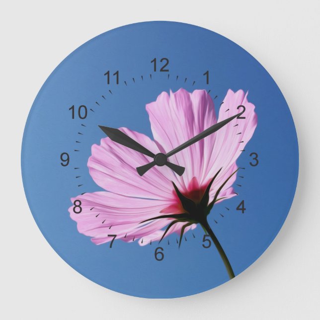 Pink petals large clock (Front)