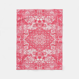 Pink Petals on Kilim Dreams Fleece Blanket