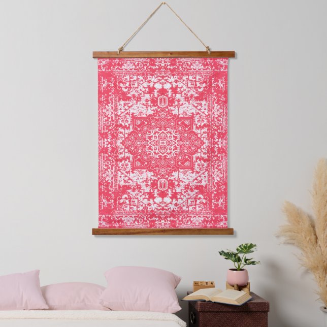 Pink Petals on Kilim Dreams Hanging Tapestry (Bedroom)