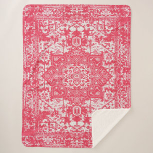 Pink Petals on Kilim Dreams Sherpa Blanket