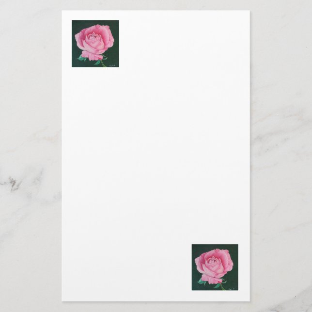 Pink Petals Stationery (Front)