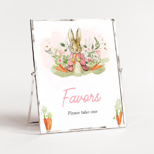 Pink Peter Rabbit Baby Shower Favours Poster