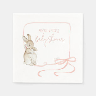 Pink Peter the Rabbit Beatrix Potter Baby Shower  Napkin