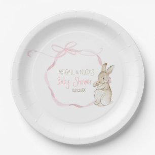 Pink Peter the Rabbit Beatrix Potter Baby Shower  Paper Plate