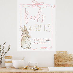 Pink Peter the Rabbit Beatrix Potter Books Gifts Poster