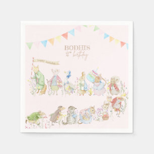 Pink Peter the Rabbit First Birthday Napkin