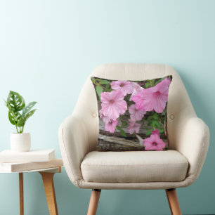 Pink Petunia Blossoms Cushion