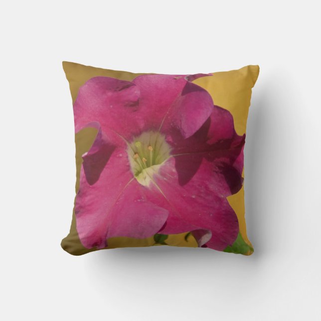 Pink petunia flower , almost solid pink pillow (Front)