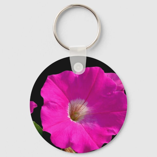 pink petunia flower key ring (Front)