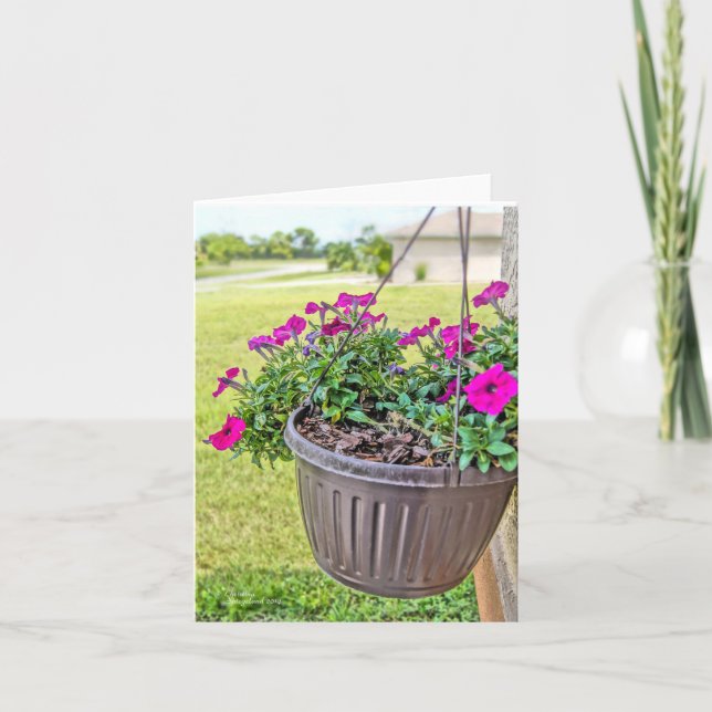 Pink Petunia Flowers Note Cards (Front)