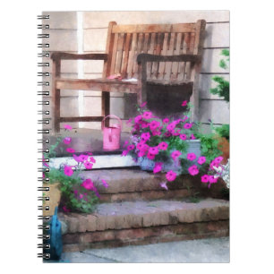 Pink Petunias and Watering Cans Notebook