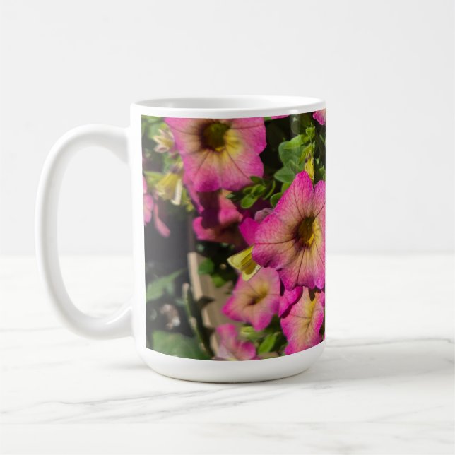 Pink petunias coffee mug (Left)