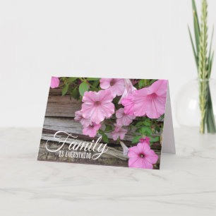 Pink Petunias Family Birthday Card