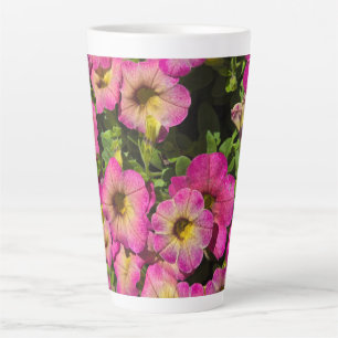Pink petunias latte mug