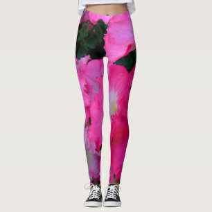 Pink petunias leggings
