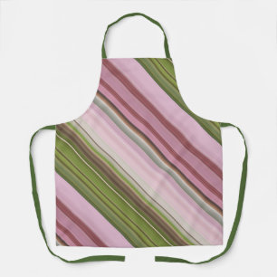Pink Petunias Pink and Green Stripe Apron