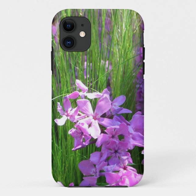 Pink Phlox and Grass Summer Floral Case-Mate iPhone Case (Back)