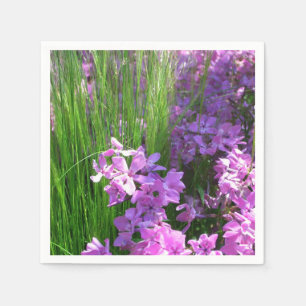 Pink Phlox and Grass Summer Floral Napkin