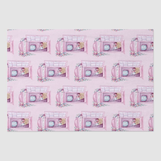 Pink Phone Booth Tissue Paper (Front)