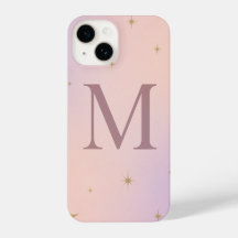 💖 Pink Phone Case with Big Yellow “M” & Stars