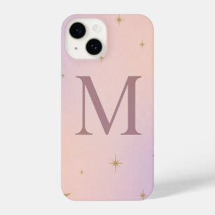 💖 Pink Phone Case with Big Yellow “M” & Stars
