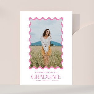 Pink Photo 2025 Elementary Graduate Wavy Frame Announcement