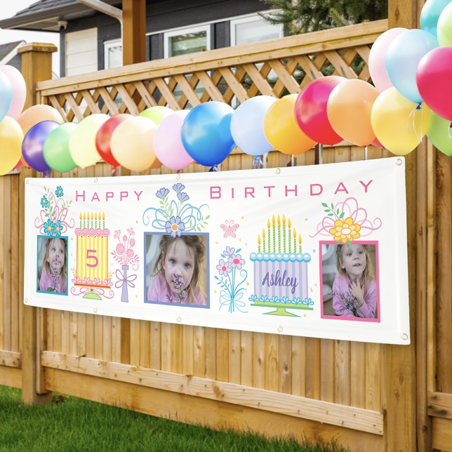 Pink Photo Birthday Banner (Creator Uploaded)